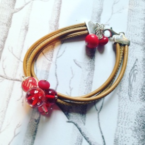 ROUGE GRAPHIC BRACELET CUIR