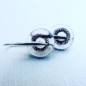 BOUCLES D OREILLES TRICOT ARGENT