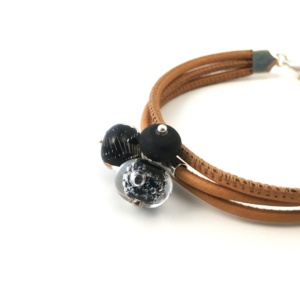 GRAPHIK NOIR BRACELET 3 PERLES 08